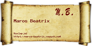 Maros Beatrix névjegykártya